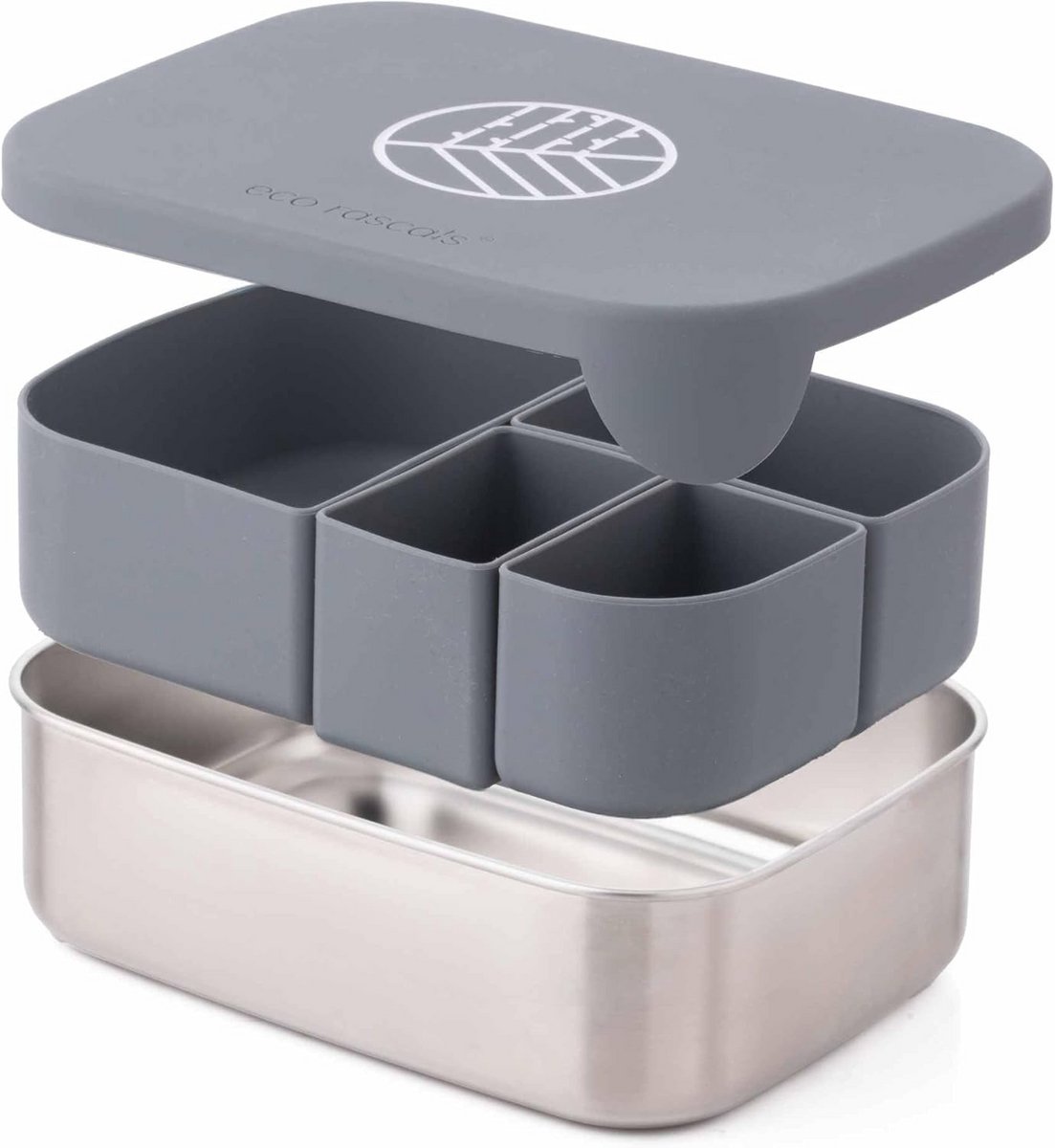 RVS Bento Lunchbox 1600 ml Lekvrij met Verwijderbare Vakken