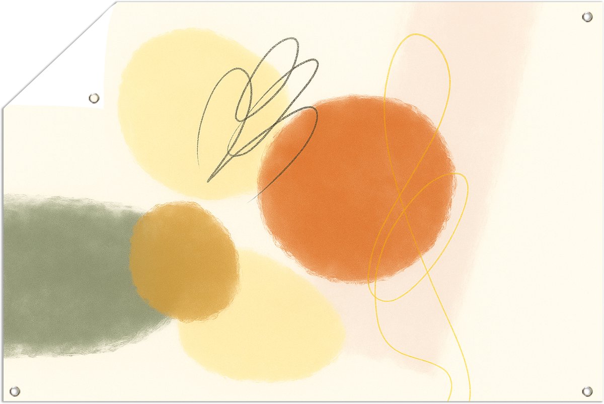 Cirkel tuinposter - Wanddecoratie buiten - Schutting decoratie - 60x40 cm