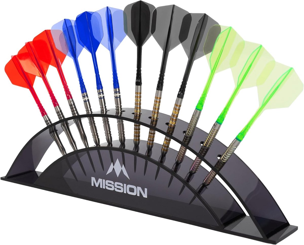 Darts Display - Dart Accessoire - Darts Organiseren - Acryl Standaard - 12 Darts Capaciteit - Zwart