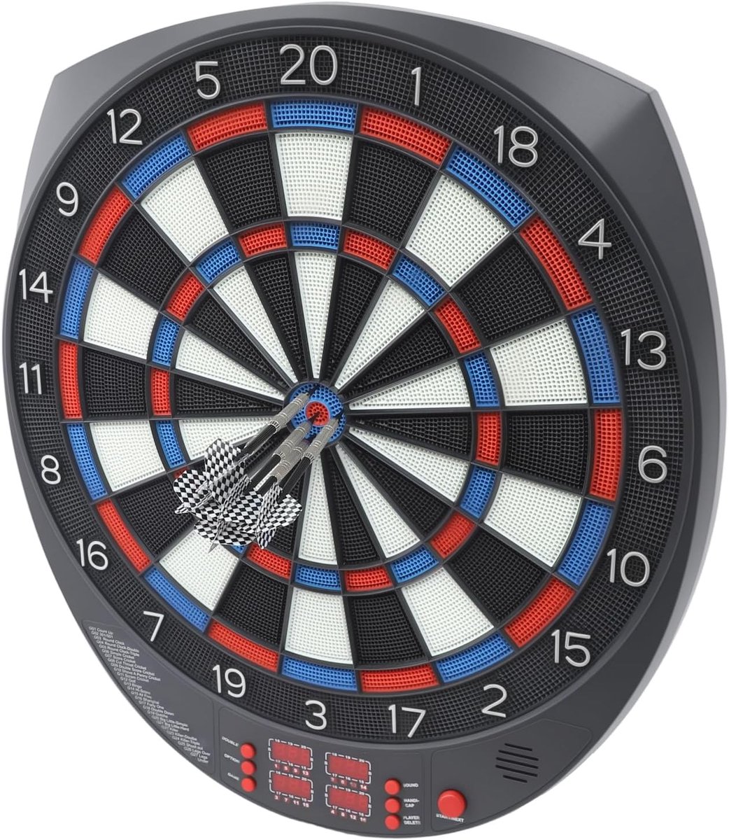 Elektronisch Dartbord - Dartspel Set - Thuis Entertainment - 27 Spelmodi Automatische Score - 50 cm Diameter - Zwart