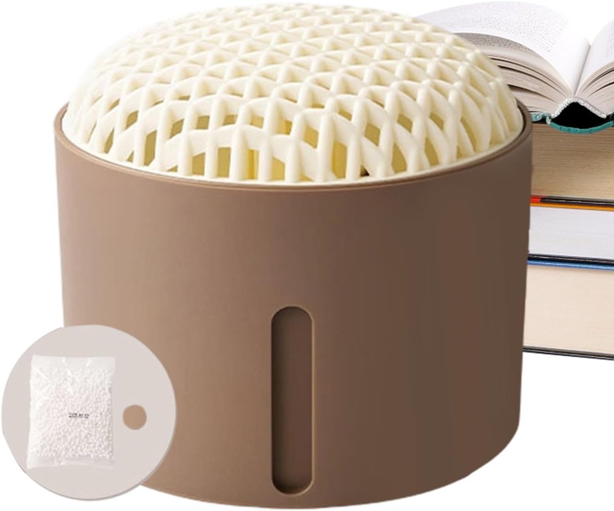Vochtabsorberende Doos - Luchtvochtigheid Absorber - Vochtige Ruimtes - Compact Ontwerp - 10x11x10 cm - Lichte Koffie