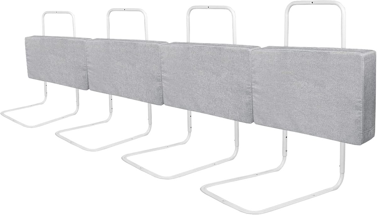 Bedhek Kinderen - Valbescherming Bed - Veilig Slapen - In Hoogte Verstelbaar - 200 cm - Linnengrijs