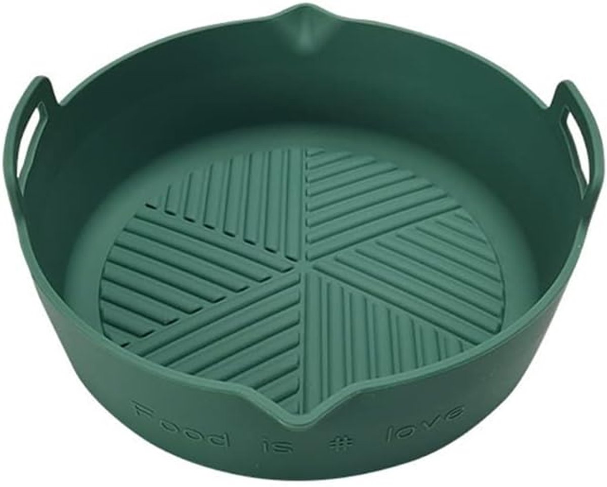 Airfryer Bakplaat - Siliconen Pan - Voedsel Bakken - Hittebestendig Ontwerp - 21 x 21 cm - Groen