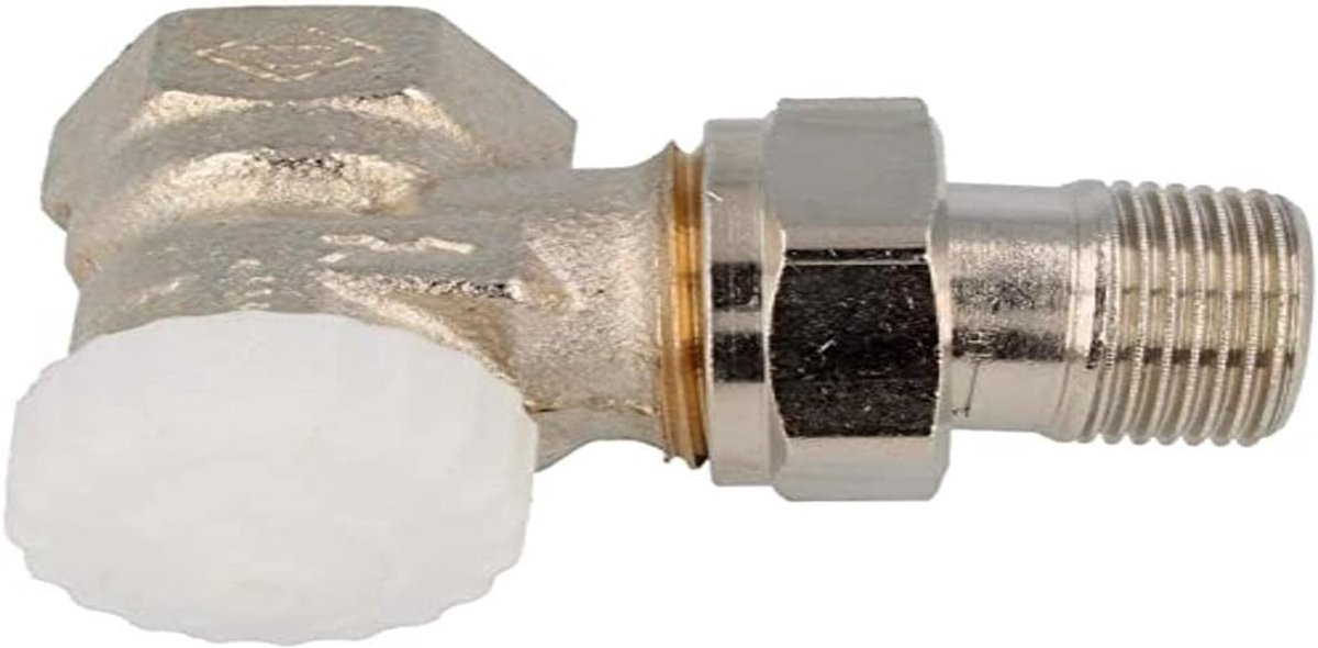 Thermostaat Onderdeel - Klepbasis - Verwarming Regel - Voorinstelling Mogelijk - DN 15 Hoek - Vernikkeld