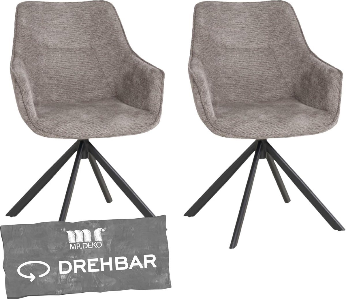 Eetkamerstoelen - Gestoffeerde Stoelen - Comfortabel Zitten - Draaibare Zitting - 87 x 57