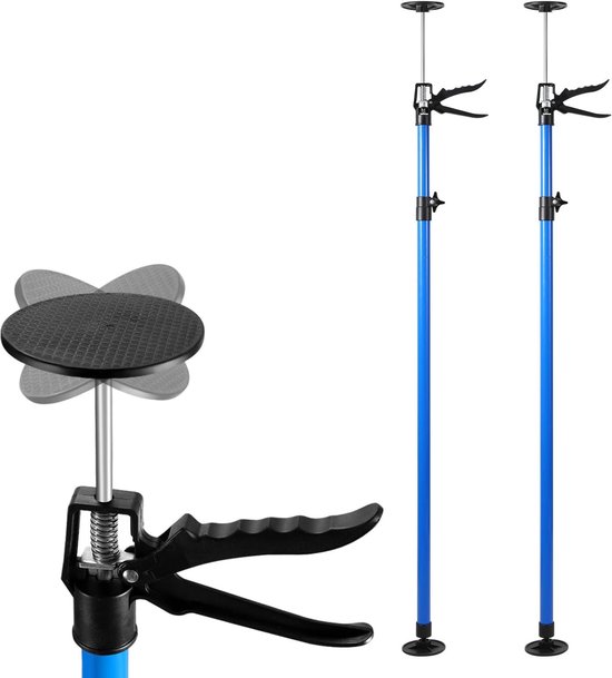 Telescopische steunen verstelbaar 115-290 cm, montage steunen plafond, hoek 45°, set van 2, draagkracht 50 kg