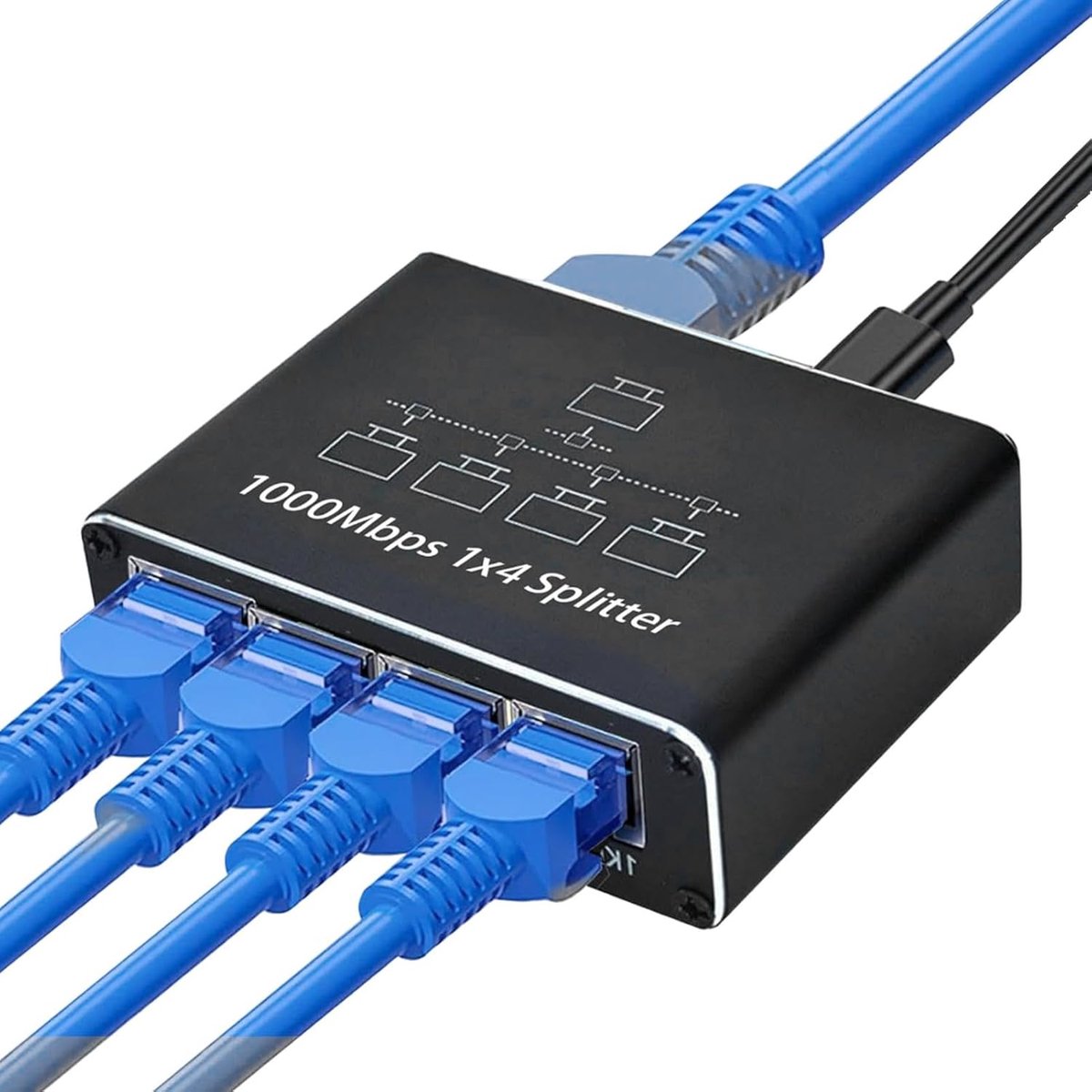 Ethernet Splitter - Netwerk Adapter - Meerdere Verbindingen - 1-op-4 Poorten - Gigabit Snelheid