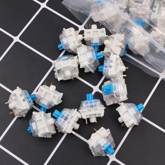 Mechanische Toetsenbord Schakelaars - Lineaire Schakelaars - Gaming DIY - Inclusief Tools - 68 Stuks - Cyaan — afbeelding 3