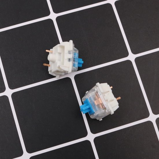 Mechanische Toetsenbord Schakelaars - Lineaire Schakelaars - Gaming DIY - Inclusief Tools - 68 Stuks - Cyaan — afbeelding 4