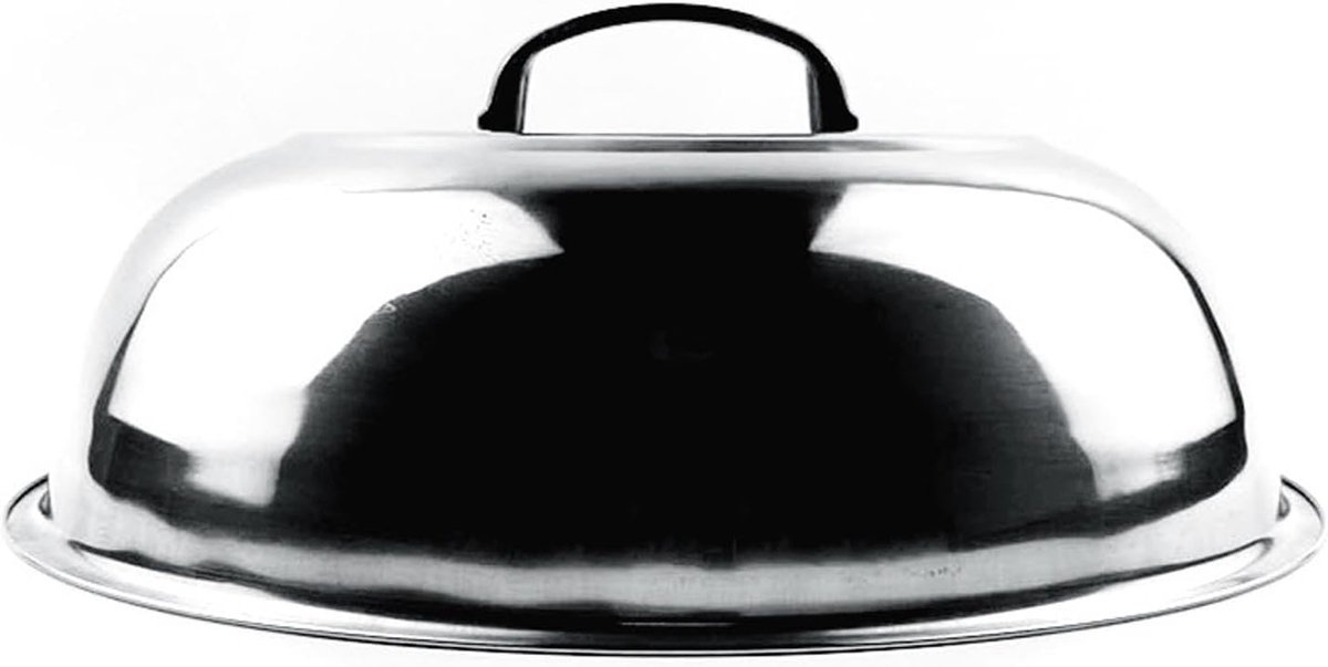 Wokdeksel Roestvrijstaal - Keuken Deksel - Stomen Koken - Gehard Glas - 32cm Diameter