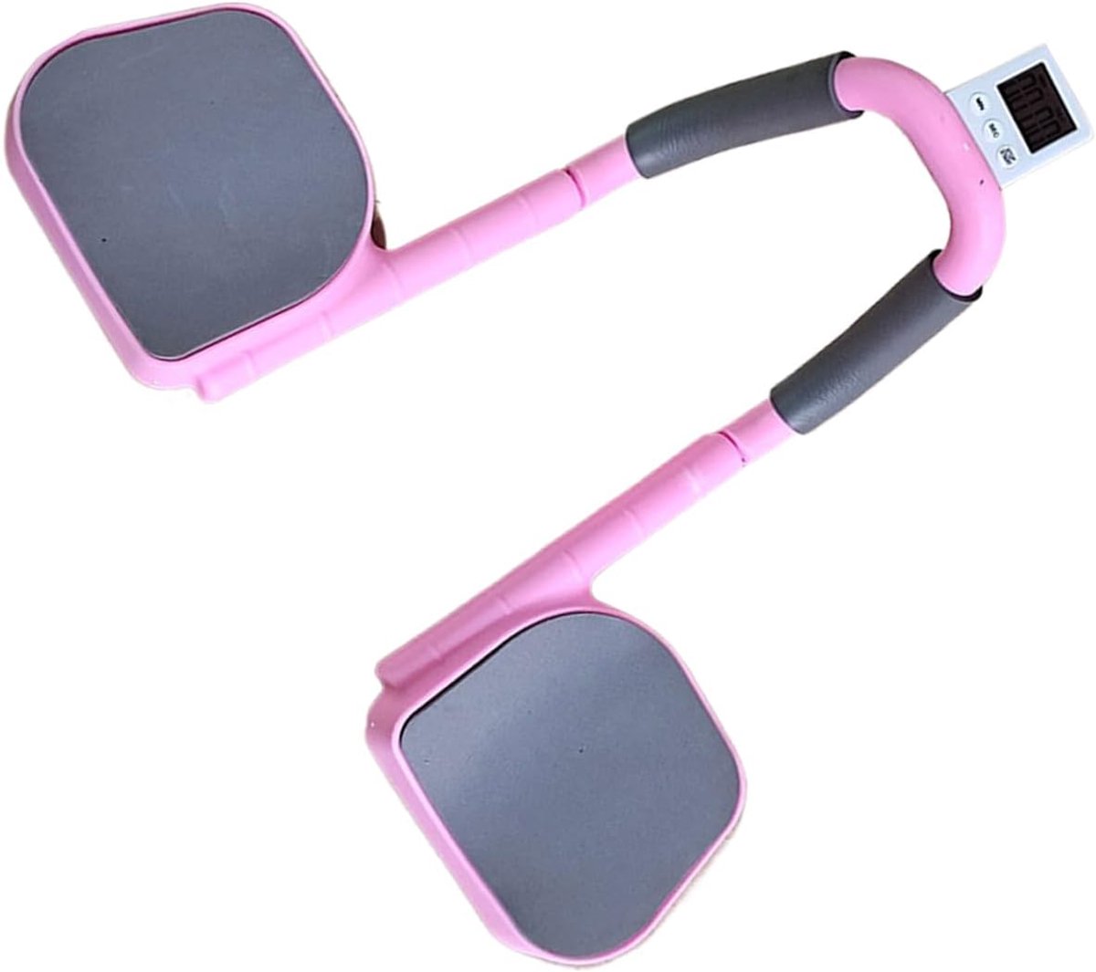 Plank Trainer - Buikspiertrainer - Thuis Fitness - Ingebouwde Timer - 28 x 20 cm - Roze