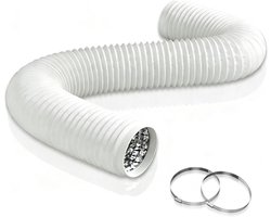 Afvoerslang PVC - Ventilatieslang Flexibel - Mobiele Airco - Inclusief Klemmen - 3 Meter 75mm - Wit