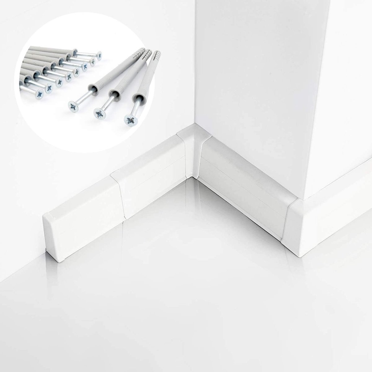 Binnenhoek Plint - Laminaatlijst PVC - Vloer Afwerking - Naadloze Overgang - 55mm Breedte - Houtdecor