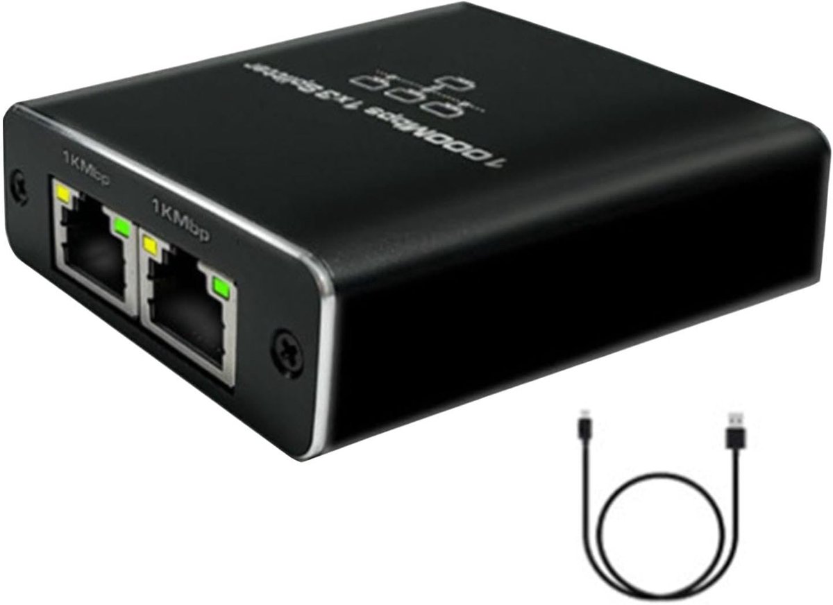 Netwerk Verdeler - Ethernet Adapter - Meerdere Apparaten - 1000Mbps Snelheid - 12.8 x 9.9 cm
