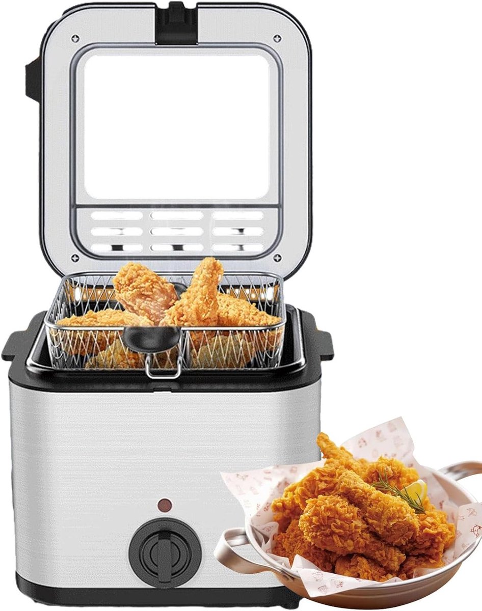 Elektrische Frituurpan - Keuken Frituur - Snelle Snacks - XL Mand Deksel - 25 Liter Olie - Roestvrij Staal