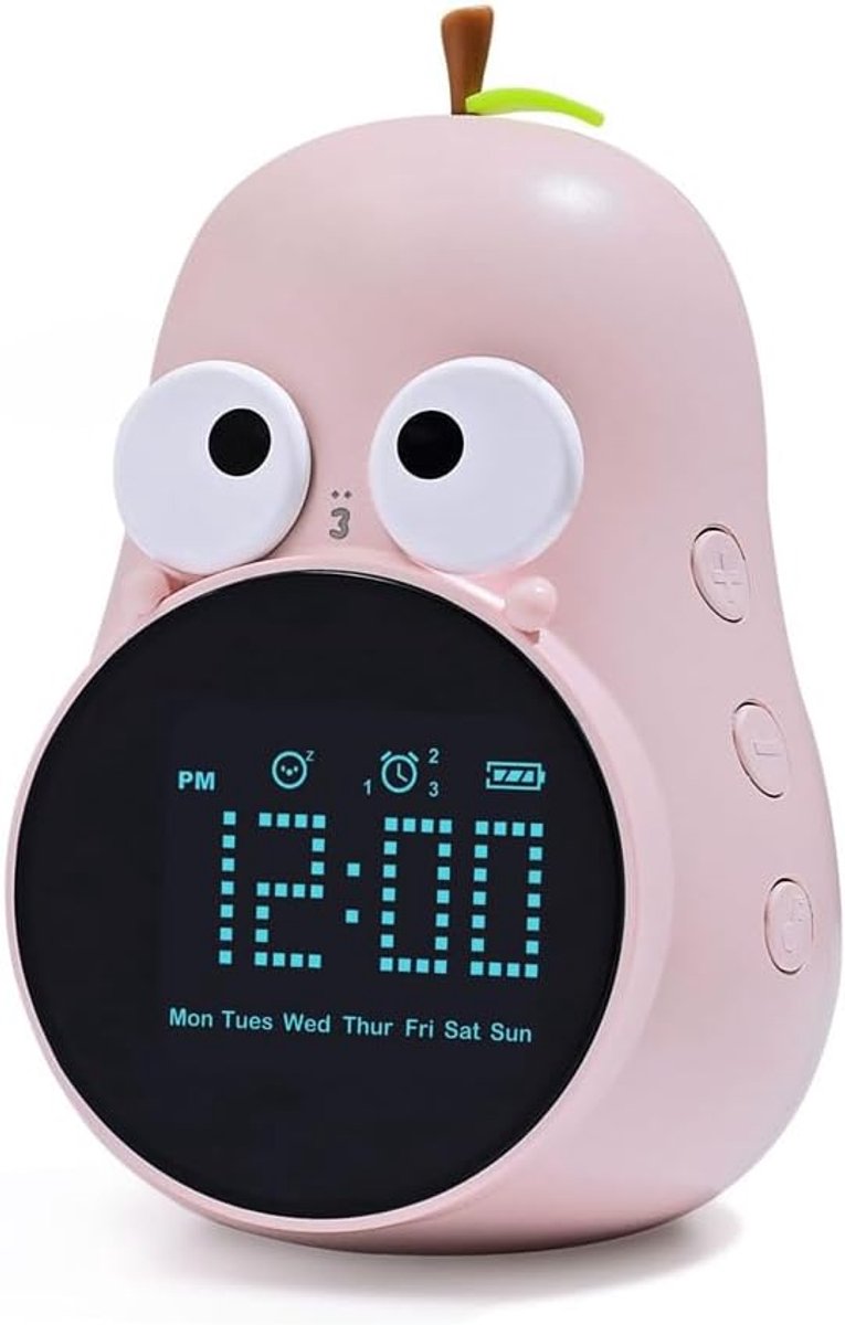 Digitale Wekker - Sluimerfunctie Alarm - Wakker Worden - Peervorm Design - Oplaadbaar - Roze