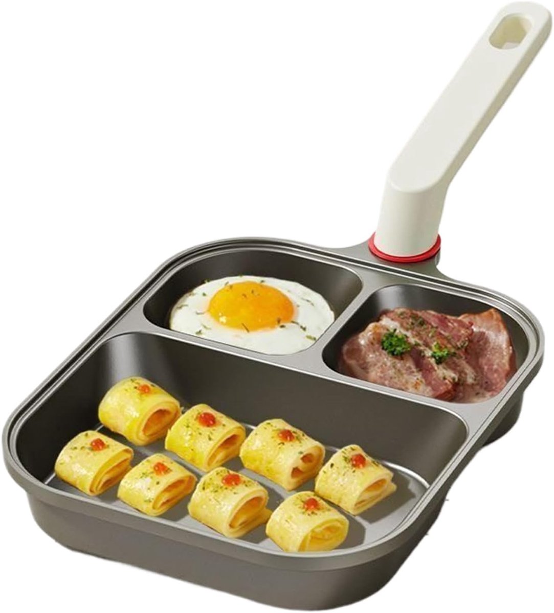 Koekenpan - Eierpan Grillpan - Ontbijt Bakken - Antiaanbaklaag - 23 x 25 cm