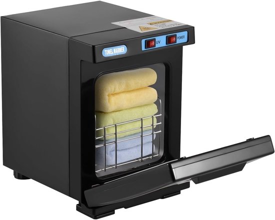 Handdoek Warmer - Verwarmd Kastje - Snel Opwarmen - Met UV Sterilisatie - 20 Liter Capaciteit - Zwart