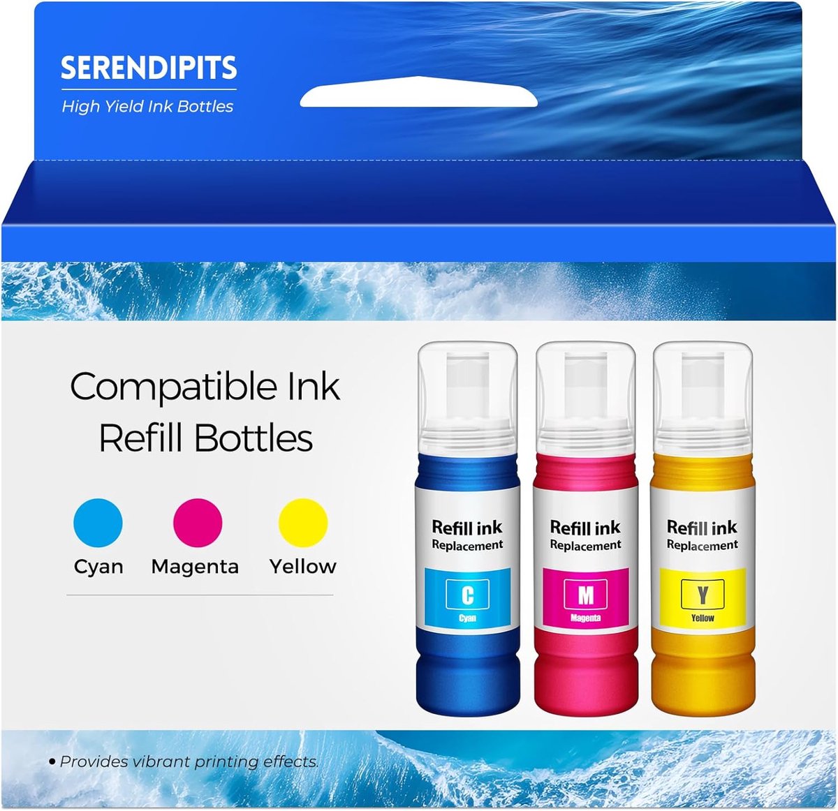 Inktfles Kleur Combo - Navulinkt Set - Printer Bijvullen - Auto-stop Nozzle - 308 g - Cyaan Magenta Geel