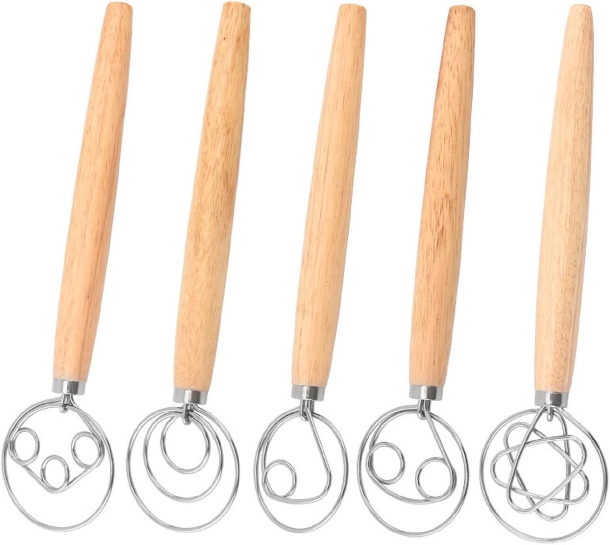 Deens Deeggarde - Handmixer Beslag - Snel Mengen - Stevig Houten Handvat - 32cm Lengte