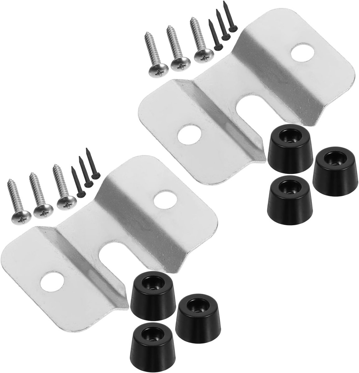 Dartbord Ophangset - Muurhanger Bevestiging - Stabiel Dartspel - Rubberen Bumpers Inclusief - 4.1x2.7x0.1cm - Diverse Kleuren