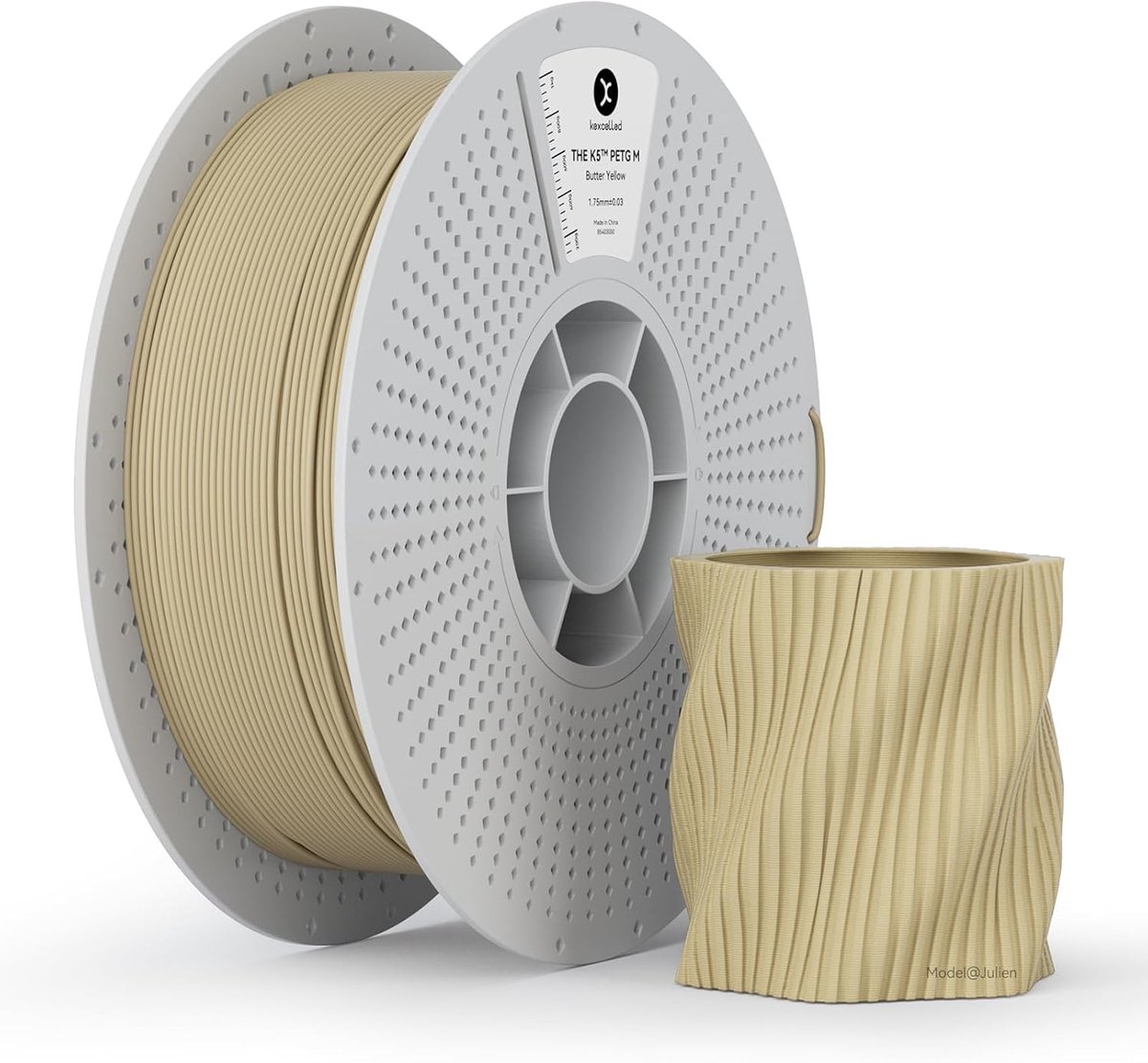 PETG Filament - 3D Print Materiaal - FDM Printer Gebruik - Matte Afwerking - 175 mm 1 kg - Botergeel