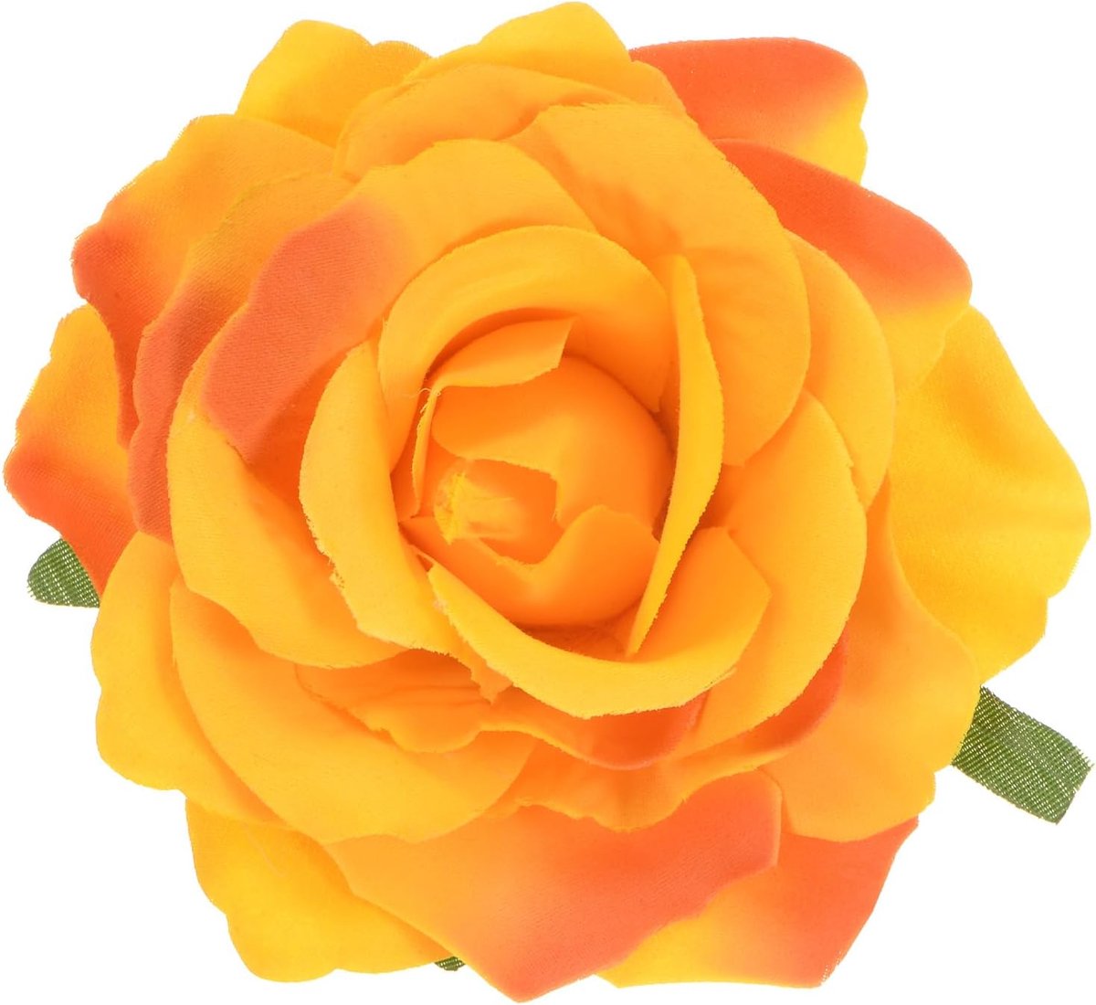 Bloem Haarclip - Rozen Speld - Feestelijk Accessoire - Dubbele Bevestiging - 11 cm - Oranje