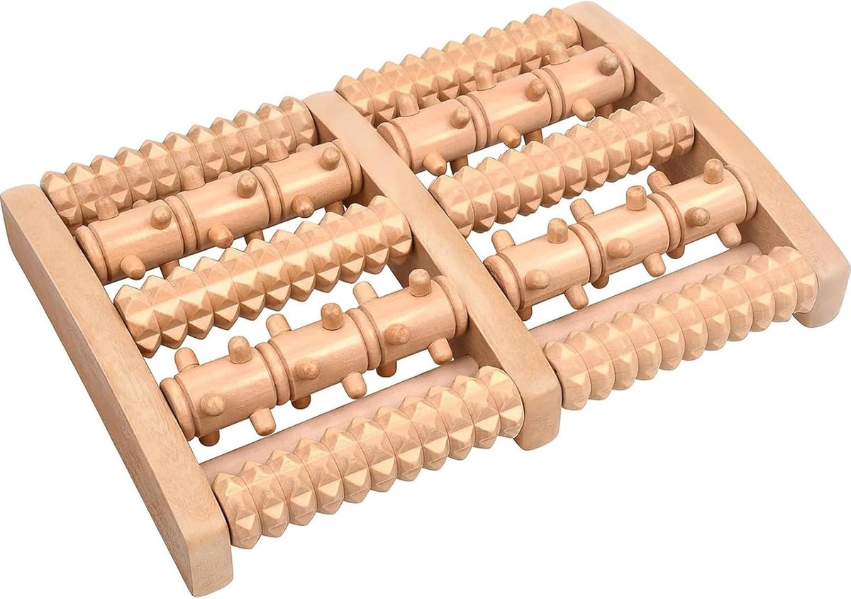 Voetmassageroller Hout - Voetroller Massageapparaat - Ontspanning Thuis - Doorbloedingsbevorderend - 30x20x5 cm