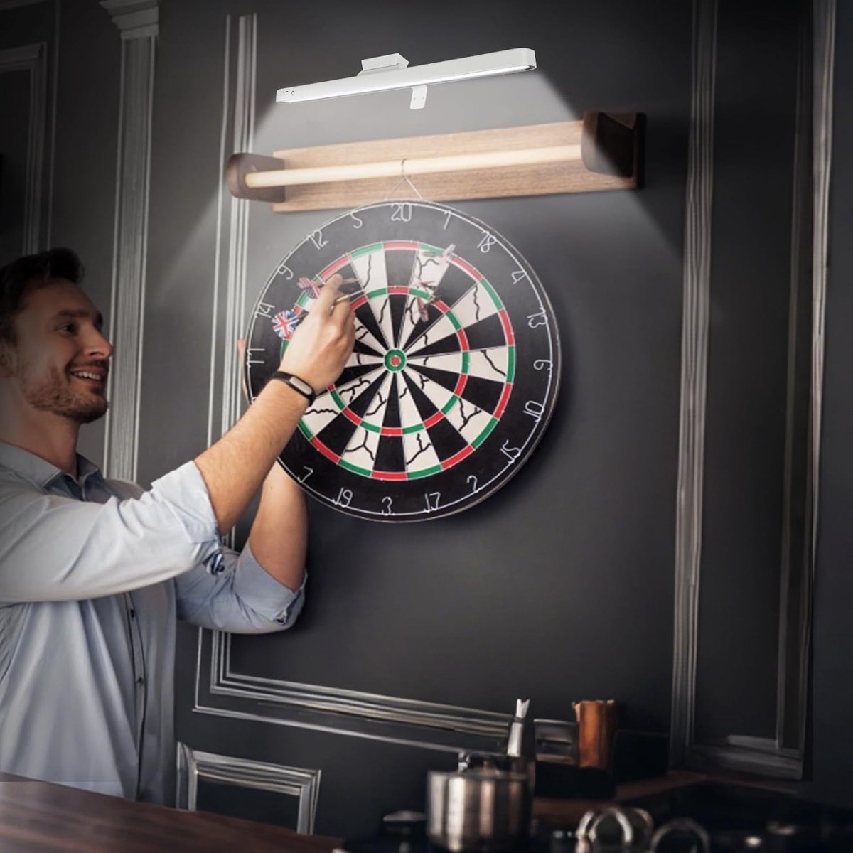 Dartbord Verlichting - Led Ring - Precisie Darts - Vijf Kleurtemperaturen - 49 cm Diameter - Wit