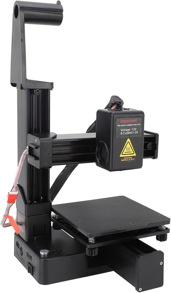 Compacte 3D Printer - Desktop Model - Hobby Projecten - Volledig Metalen Mondstuk - 15.5 cm Breed - Zwart
