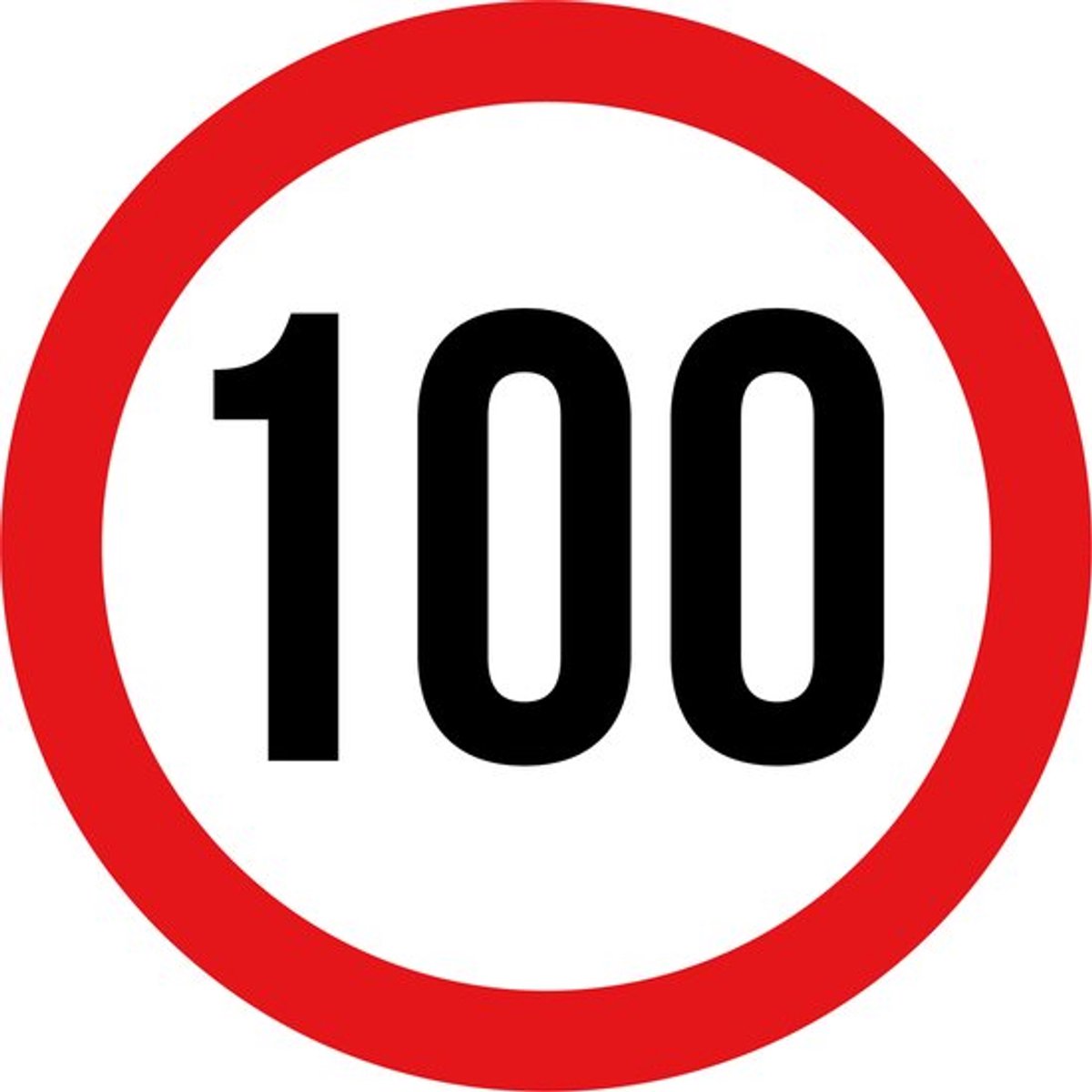 maximale snelheidssticker 100 km/h - snelheid sticker 200 mm - snelheidsbeperking sticker - klasse 1