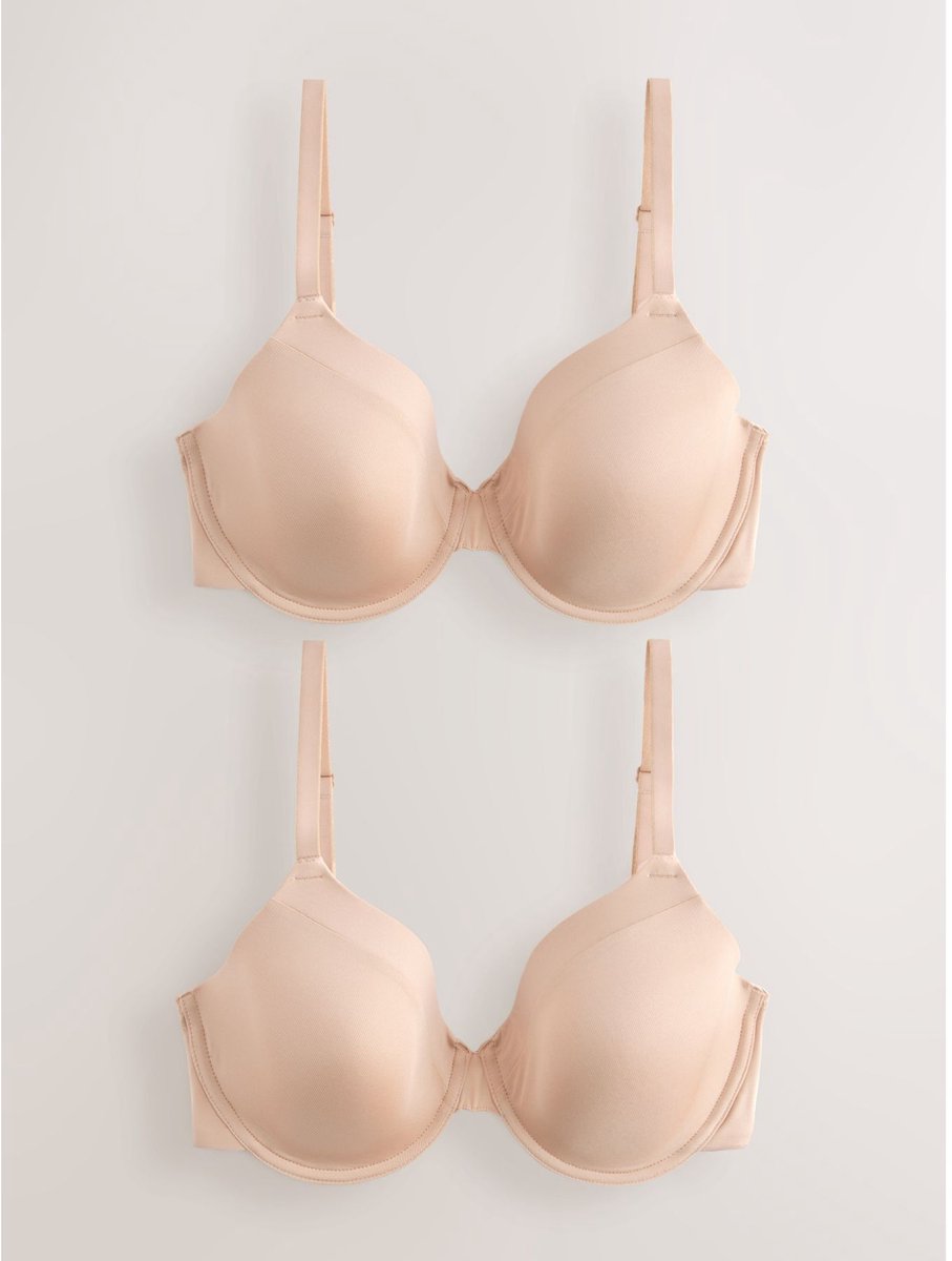 Next Dames - Set van 2 gladmakende Ultimate Comfort beha's met vullingen en hele cups - Huidkleur Almond Nude
