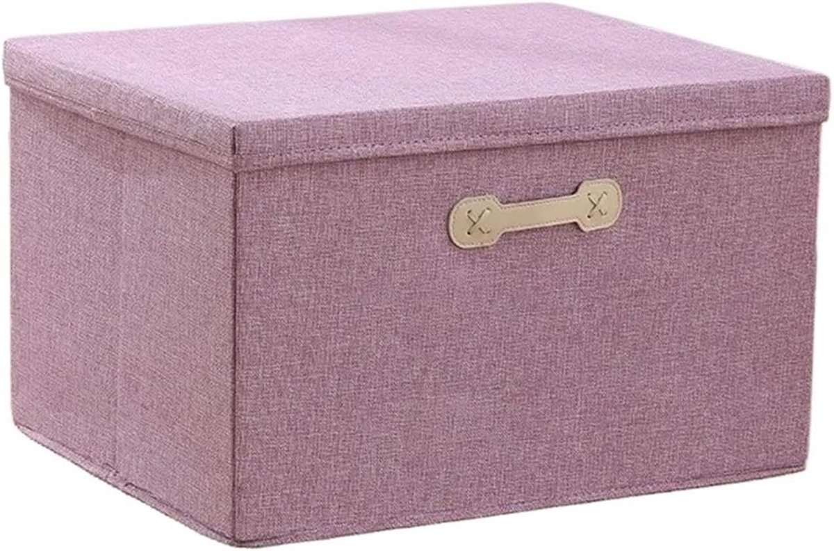 Opvouwbare opbergdoos - Kledingmand organizer - Thuis opbergen - Met deksel - 18L 35cm - Paars