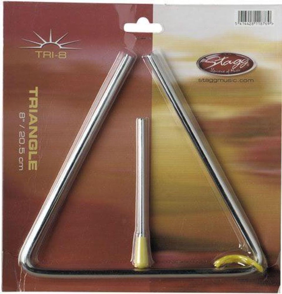 Traditionele Driehoek - Percussie Instrument - Muziek Maken - Inclusief Koord Hamer - 20 cm
