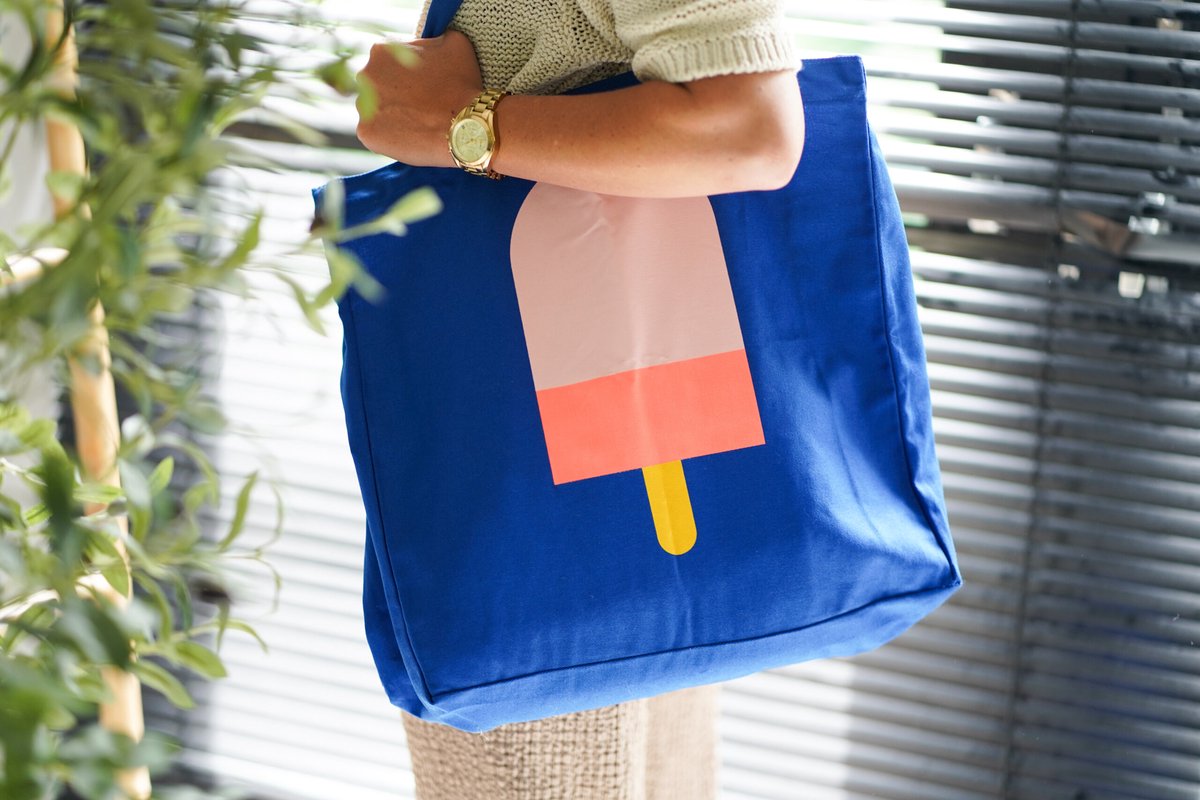 Engel Totebag Ice Cream - 40/40CM - Blauw