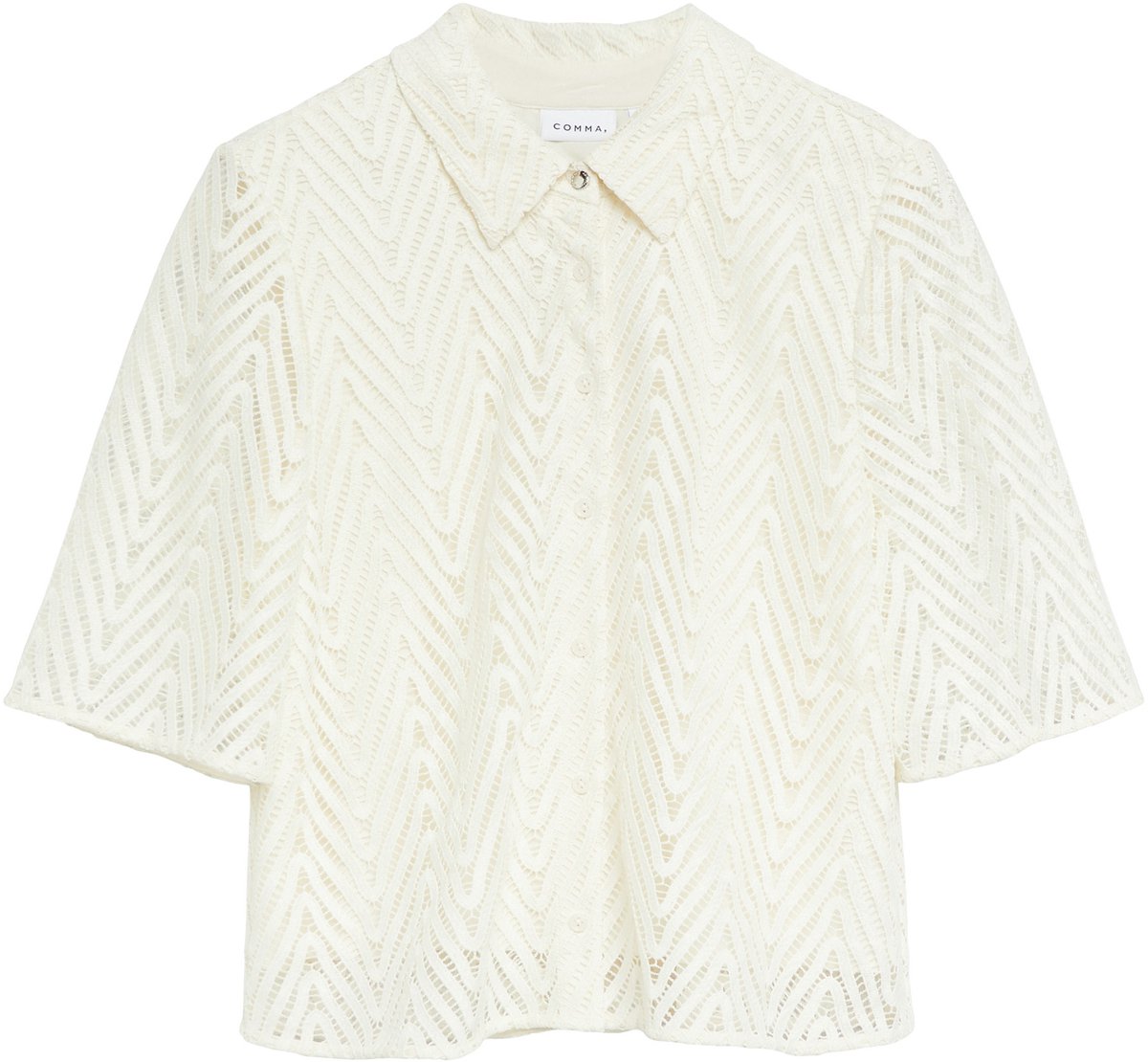comma - female - Kanten blouse met viscose voering