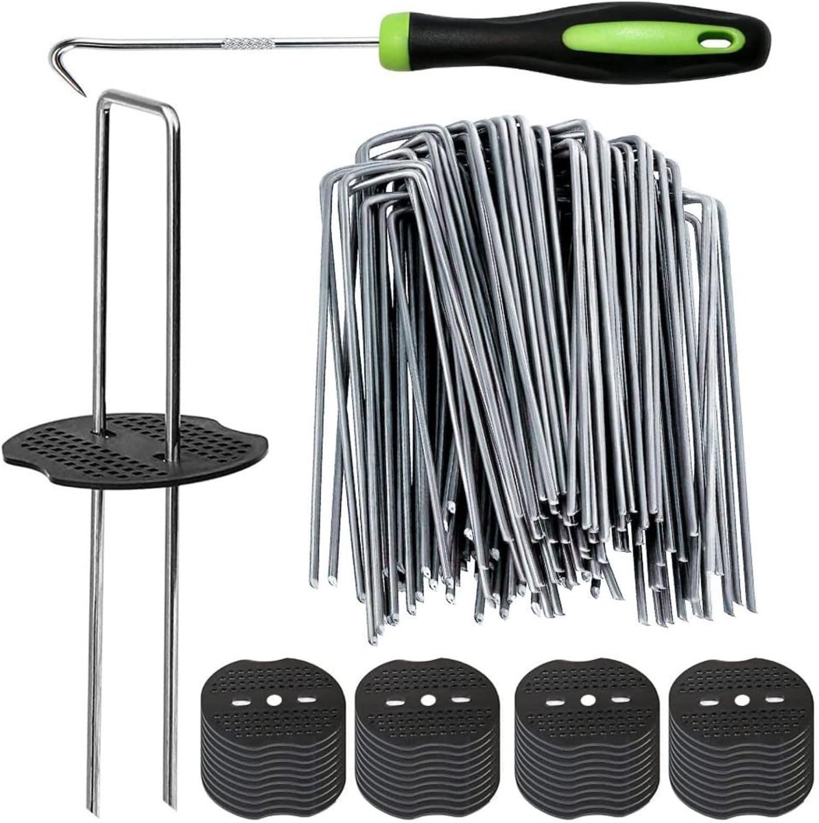 Tuin nietjes - Landschap pinnen - Gazon vastzetten - Heavy Duty U-vorm - 15 cm lengte - Zwart zilver