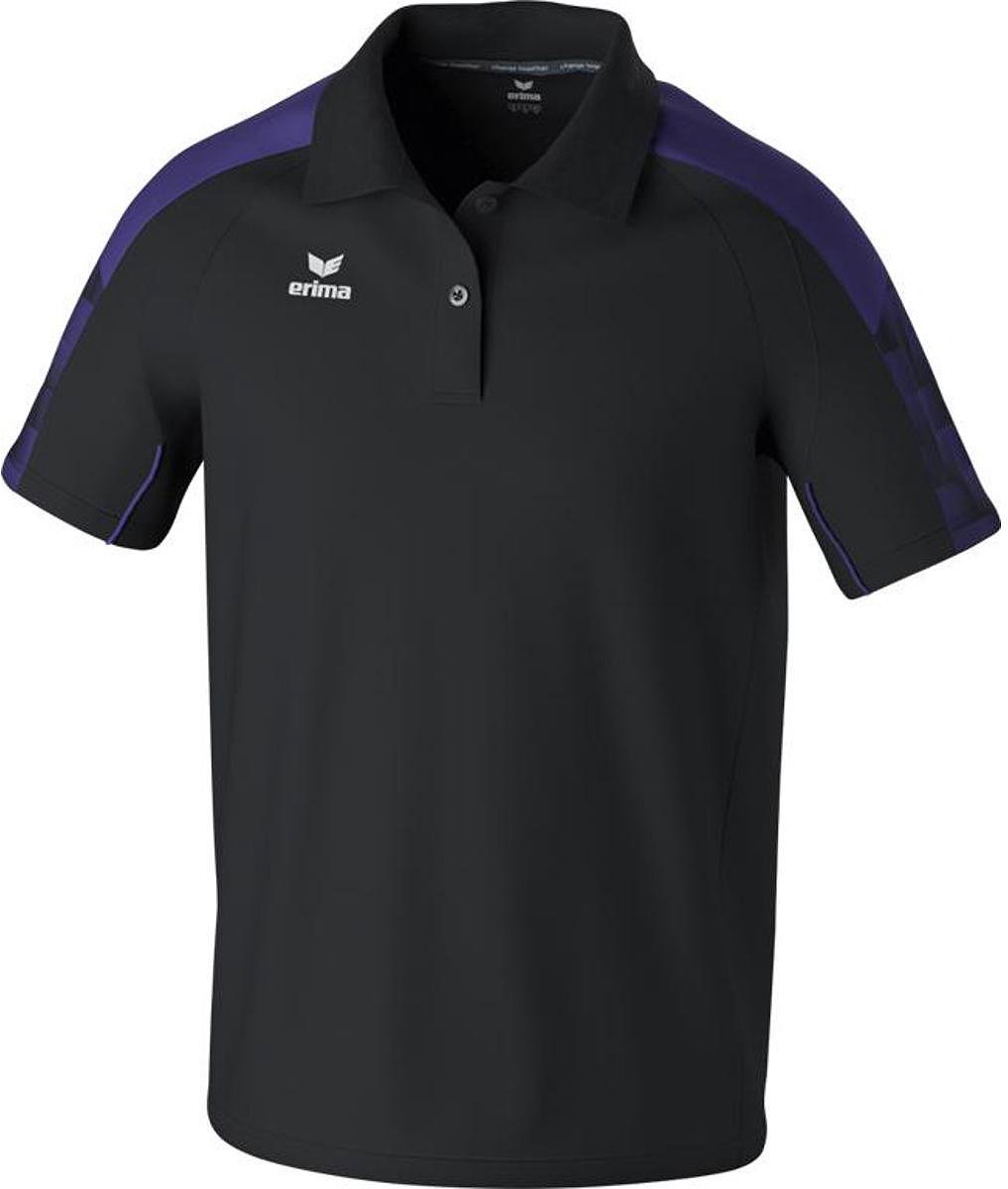 Erima Evo Star Polo Heren - Zwart / Violet | Maat: M
