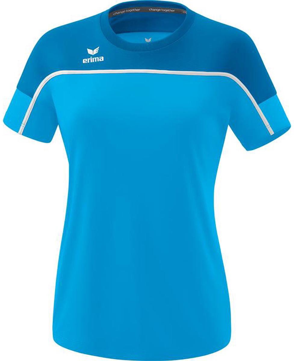Erima Change T-Shirt Dames - Curaçao / Wit | Maat: 44