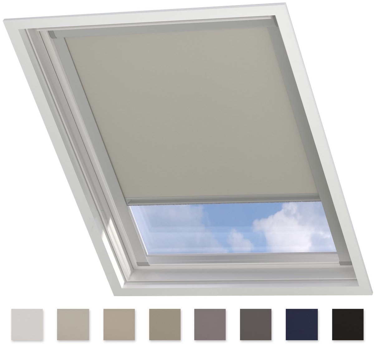 DTCH® Dakraam Rolgordijn Verduisterend - Trend - Beige - voor VELUX: UK10