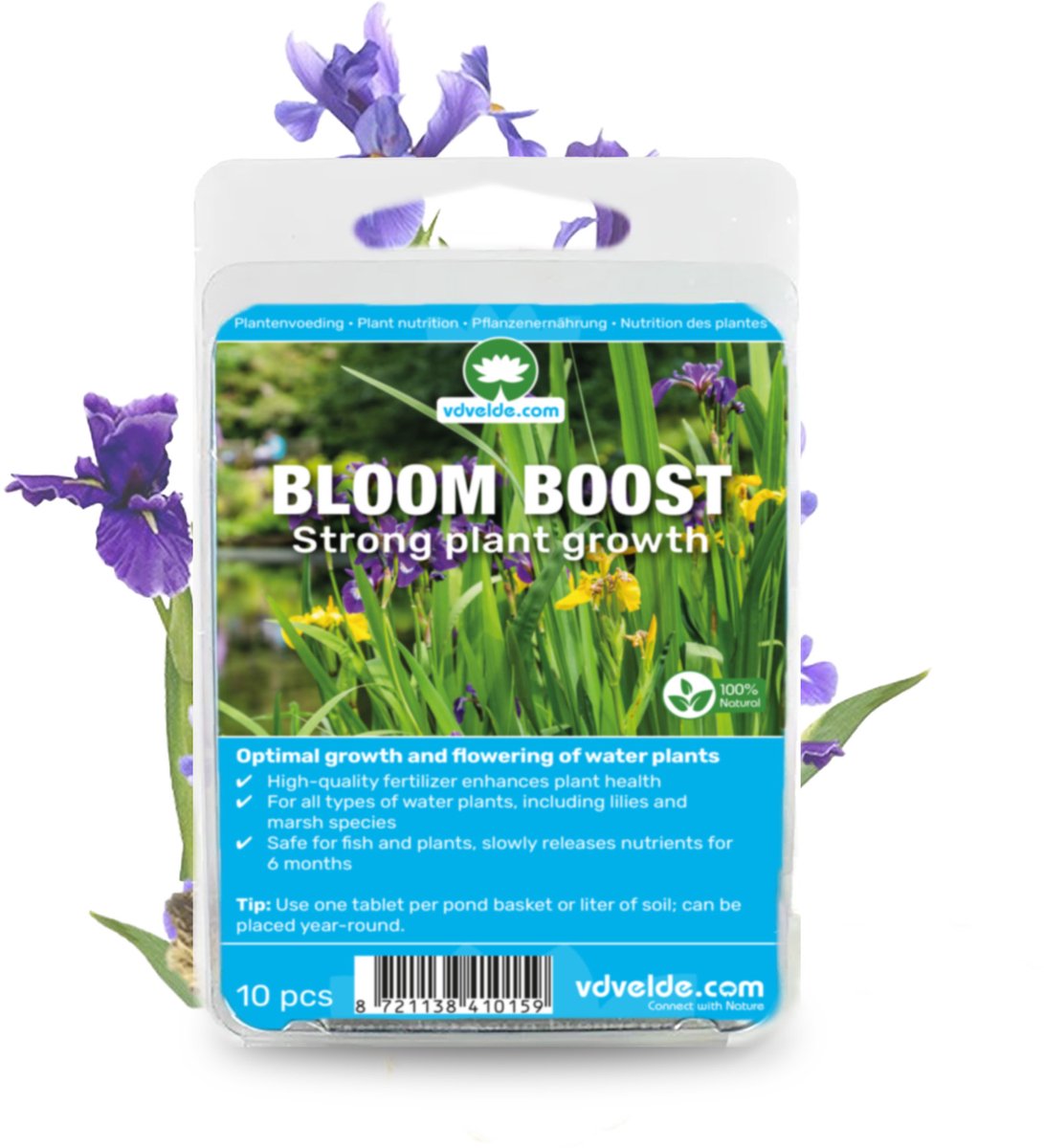 vdvelde.com - BLOOM BOOST vijverplanten meststoftabletten 10 stuks - Langwerkende meststof voor waterplanten tot 6 maanden - Voor snelle groei en sterke bloei - 1 tablet per liter substraat