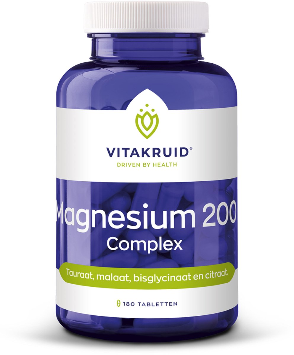 Vitakruid Magnesium 200 Complex Tauraat Malaat Bisglycinaat 180 Tabletten — afbeelding 1
