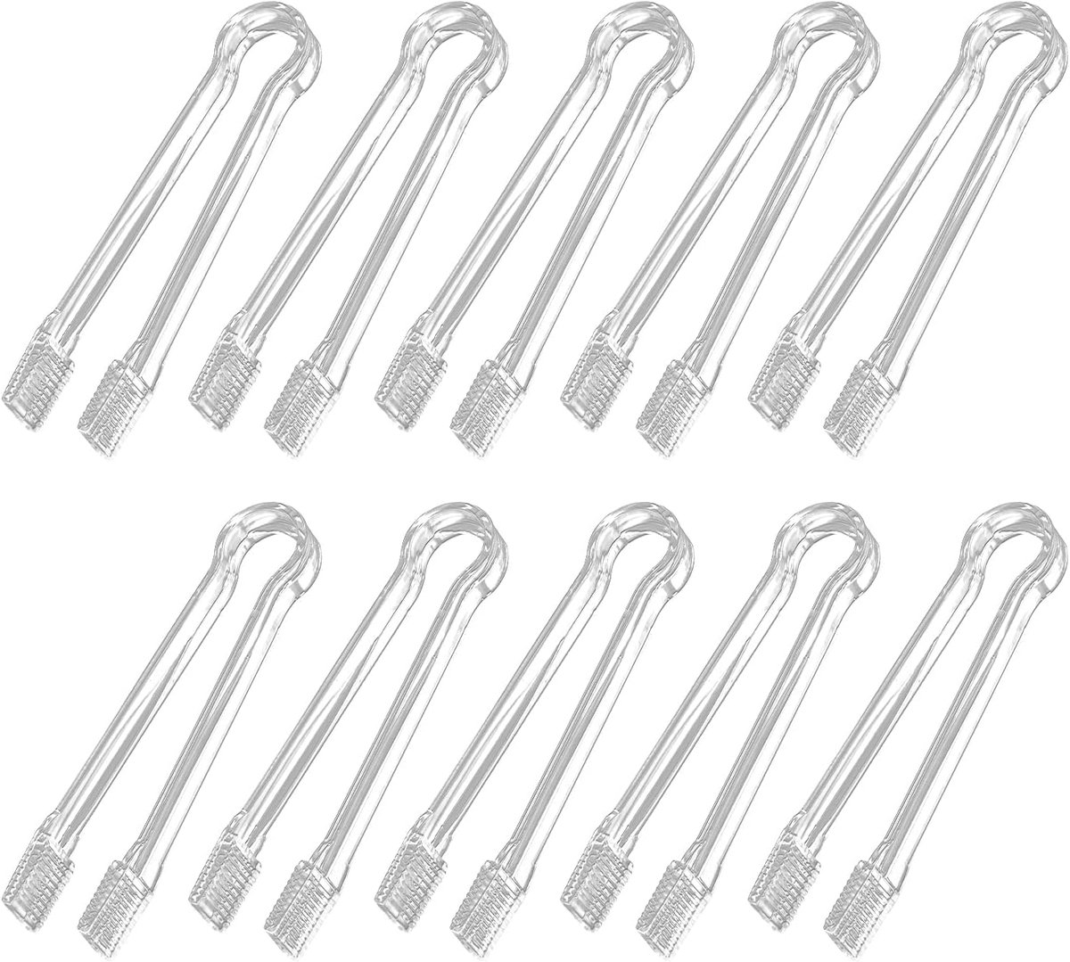 Plastic Serveertang - Buffet Tang - Voedsel Serveren - Vaatwasserbestendig - 16 cm - Transparant