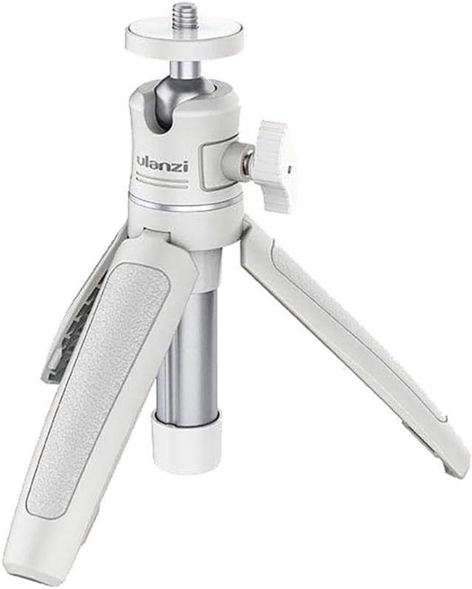 Mini Desktop Statief - Tafelstatief - Foto en Video - Licht en Verstelbaar - 27cm Max Hoogte - Wit