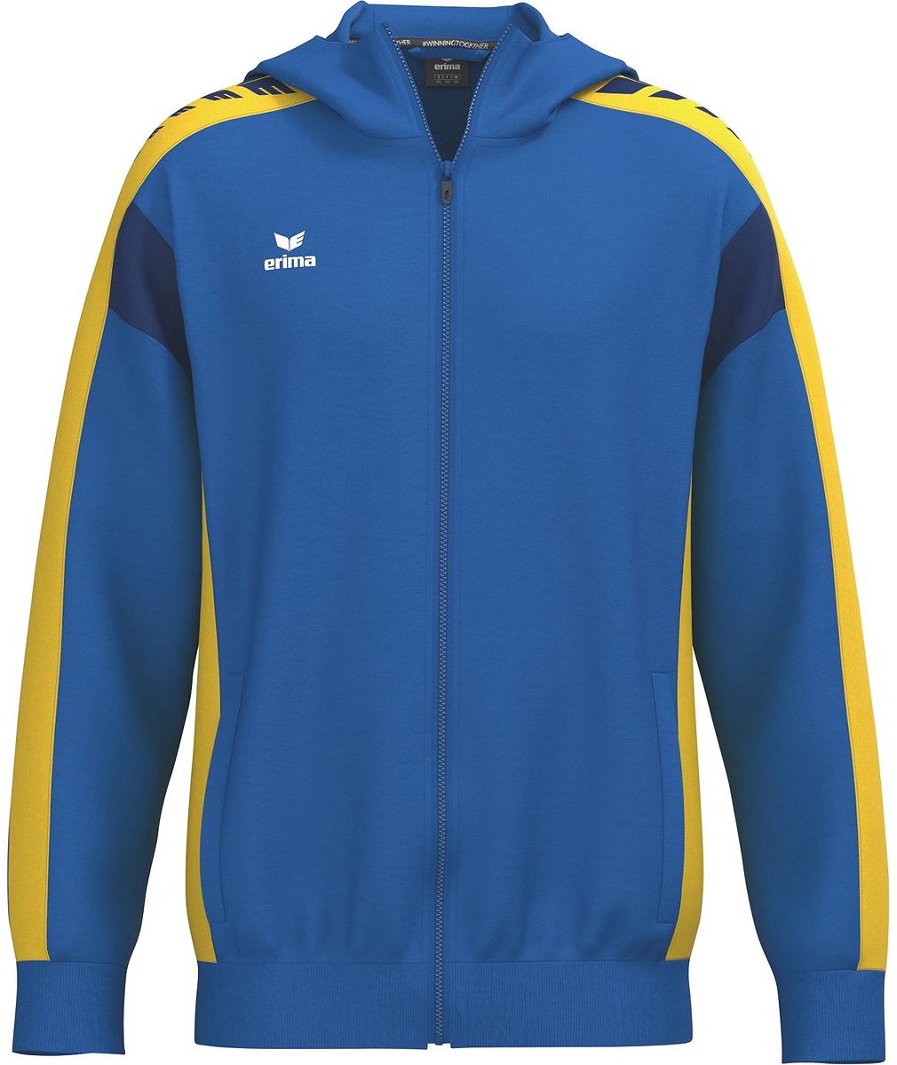 Erima Celebrate 125 Trainingsjack Met Capuchon Heren - New Royal / Geel | Maat: XXL