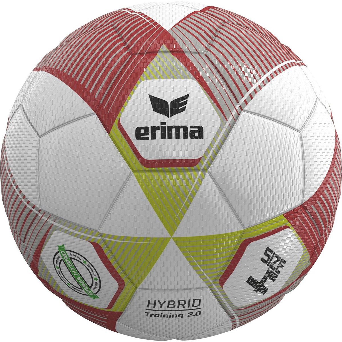 Erima Hybrid Training 2.0 (Size 4) Trainingsbal - Rood / Zilver / Lime | Maat: 4