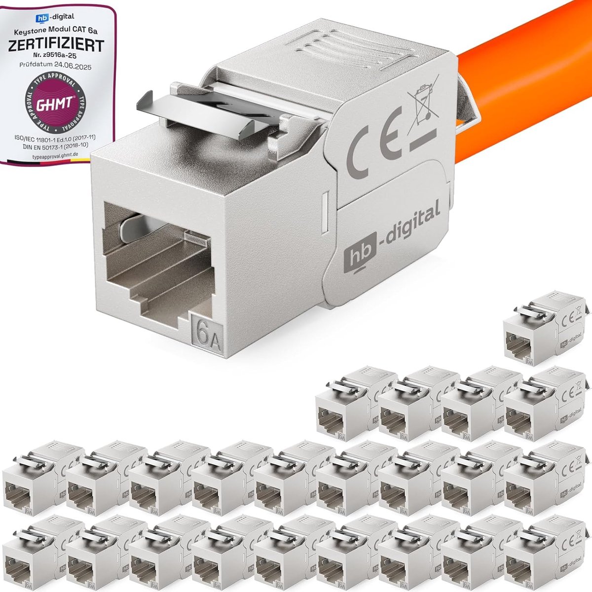 Keystone RJ45 Modules - LAN Connectoren - Netwerk Installatie - Gecertificeerd 10 Gbit/s - AWG 22-24