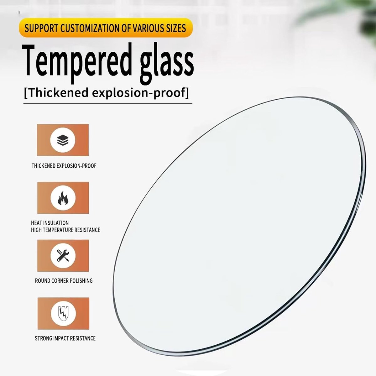 Glazen Tafelblad - Ronde Plaat - Tafel Vervanging - Gehard Glas - 100cm Diameter - Transparant