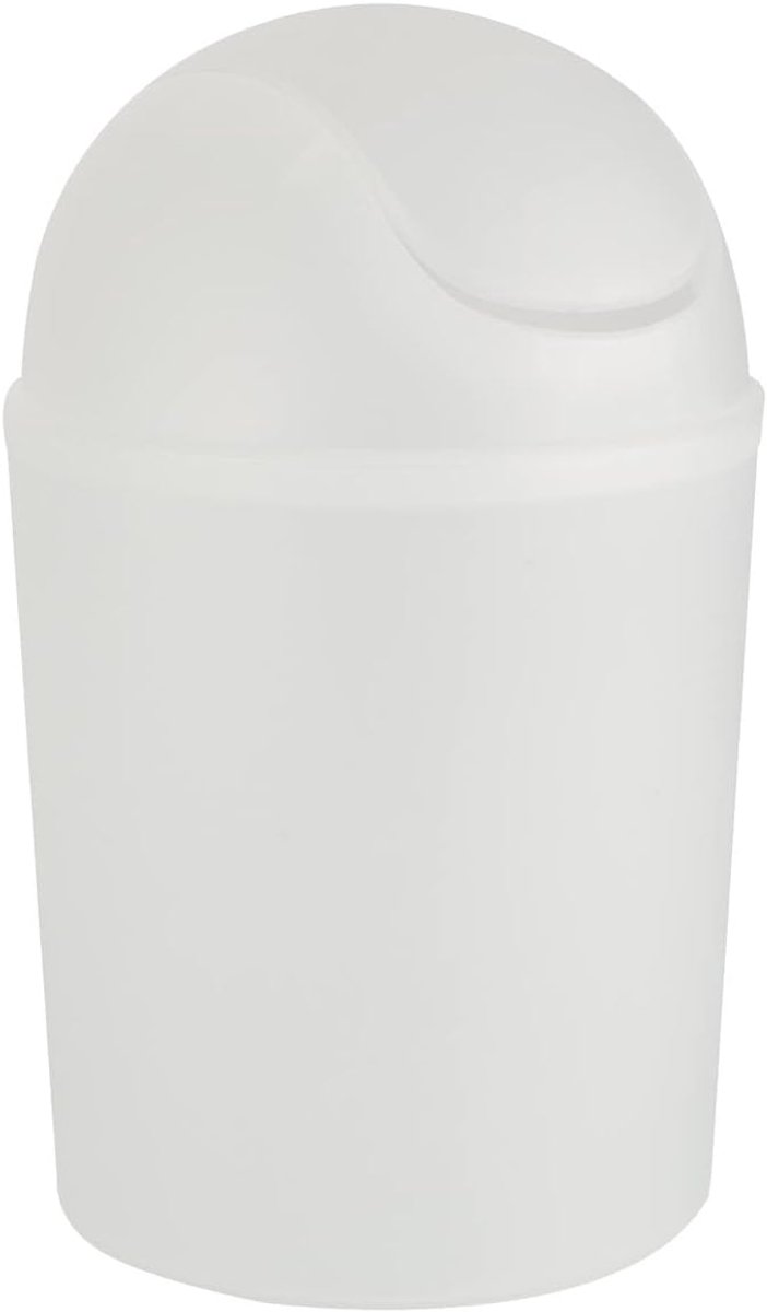 Schommel Top Prullenbak - Keuken Afvalbak - Hygiënisch Afval Beheer - Praktisch Schommeldeksel - 45 Liter 32cm - Transparant Wit