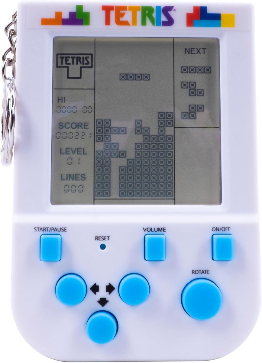 Mini Arcade Spel - Handheld Game - Onderweg Spelen - Klassieke Geluidseffecten - 10x4x17 cm - Zwart Wit